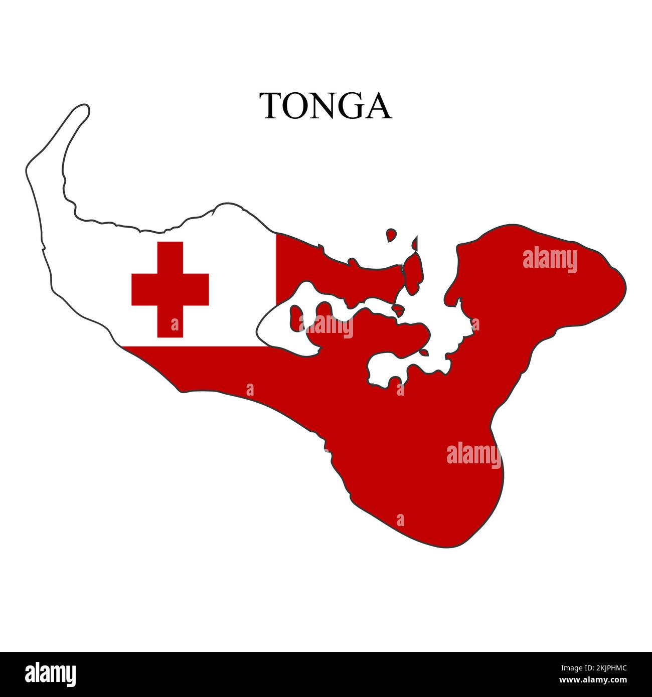 Tonga-Kartenvektordarstellung. Weltwirtschaft. Berühmtes Land. Ozeanien. Polynesische Insel. Mikronesisch Stock Vektor