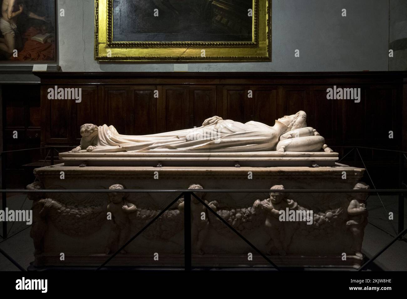 Grabskulptur von Ilaria del Carretto in der Kathedrale St. Martin in Lucca Toskana Italien Stockfoto
