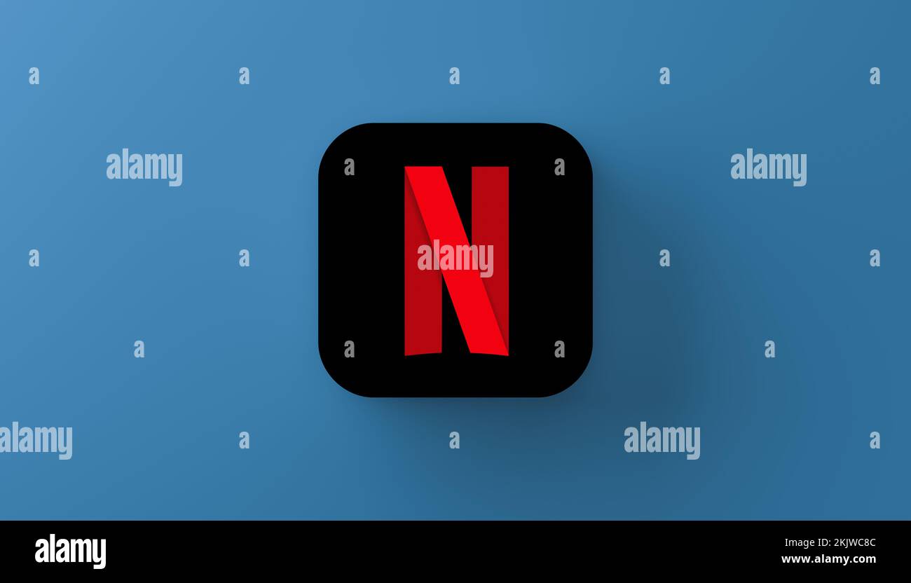 New York, USA - 25. November 2022: Netflix Logo-Symbol. Netflix ist ein amerikanisches Anbieter von Streaming-Services und -Produkten für Abonnements. Netflix ist global Stockfoto