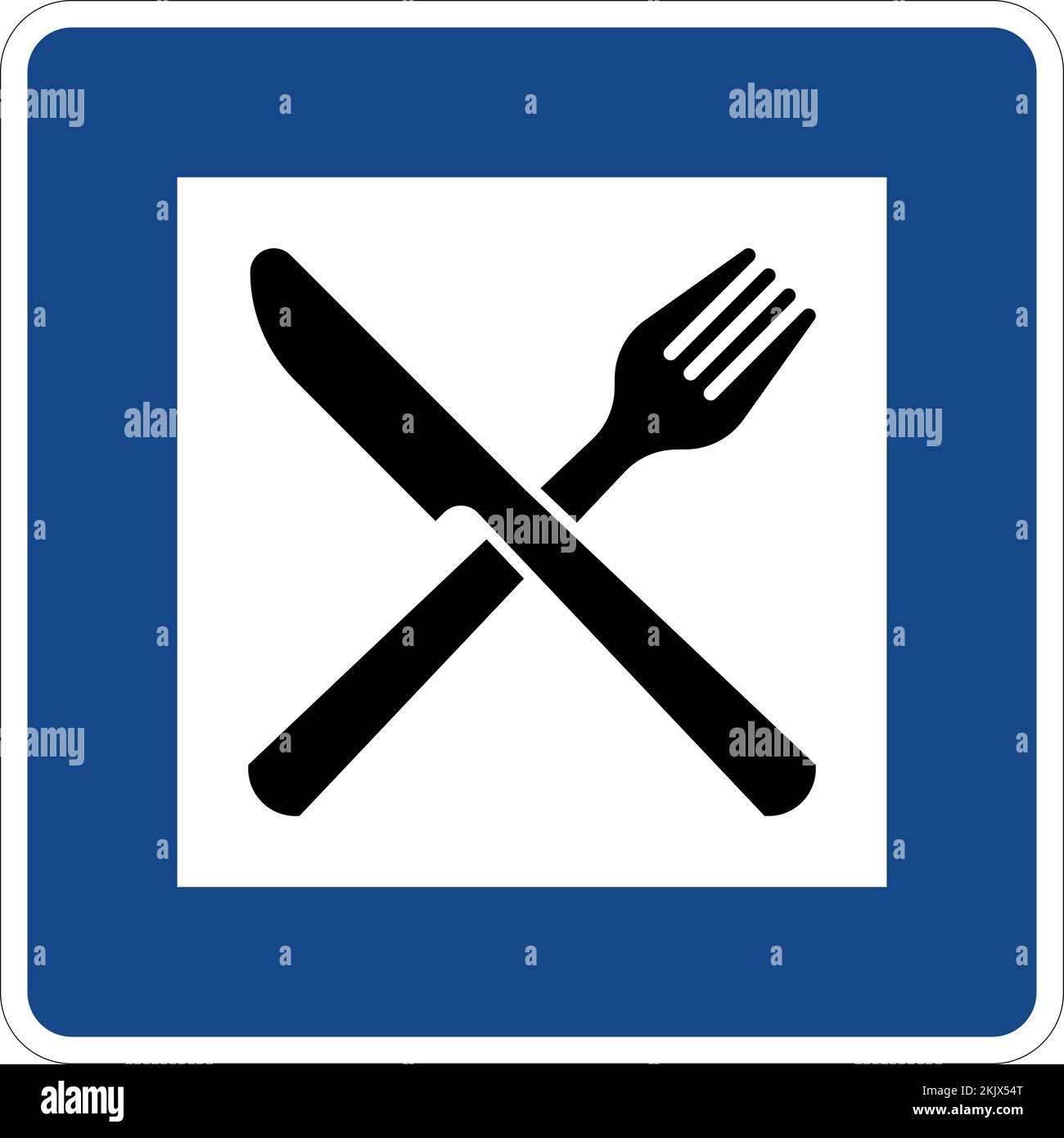 Autobahnschild Restaurant, Schilder Service, Straßenschilder deutschland Stock Vektor
