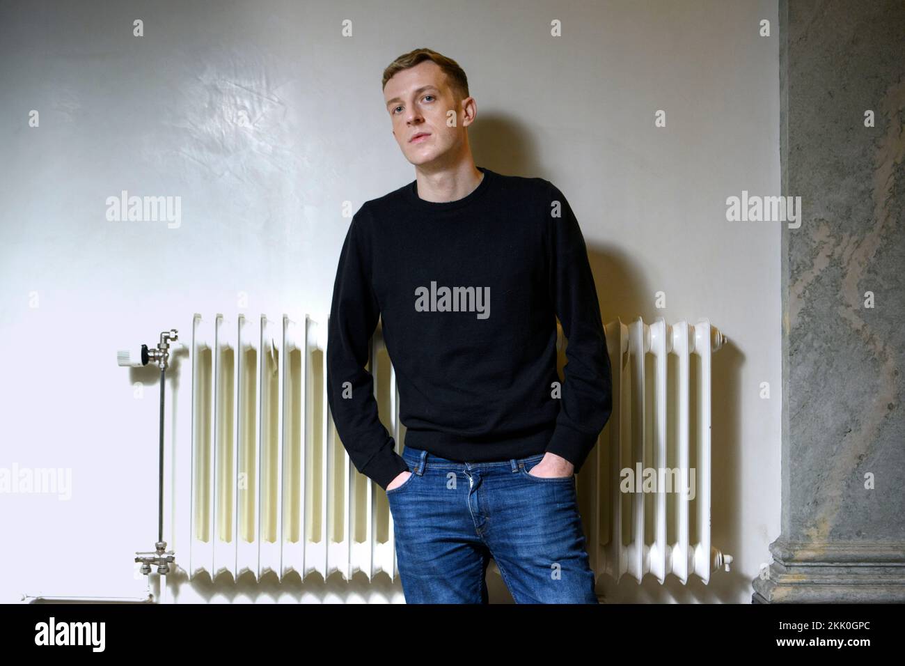 Der französische Autor Edouard Louis wurde in Stockholm, Schweden, fotografiert. Foto: Jessica Gow / TT / Code 10070 Stockfoto