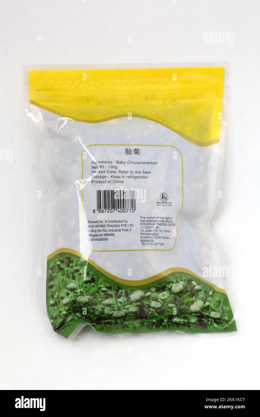 Eine Packung Baby Chrysanthemum Tee Stockfoto