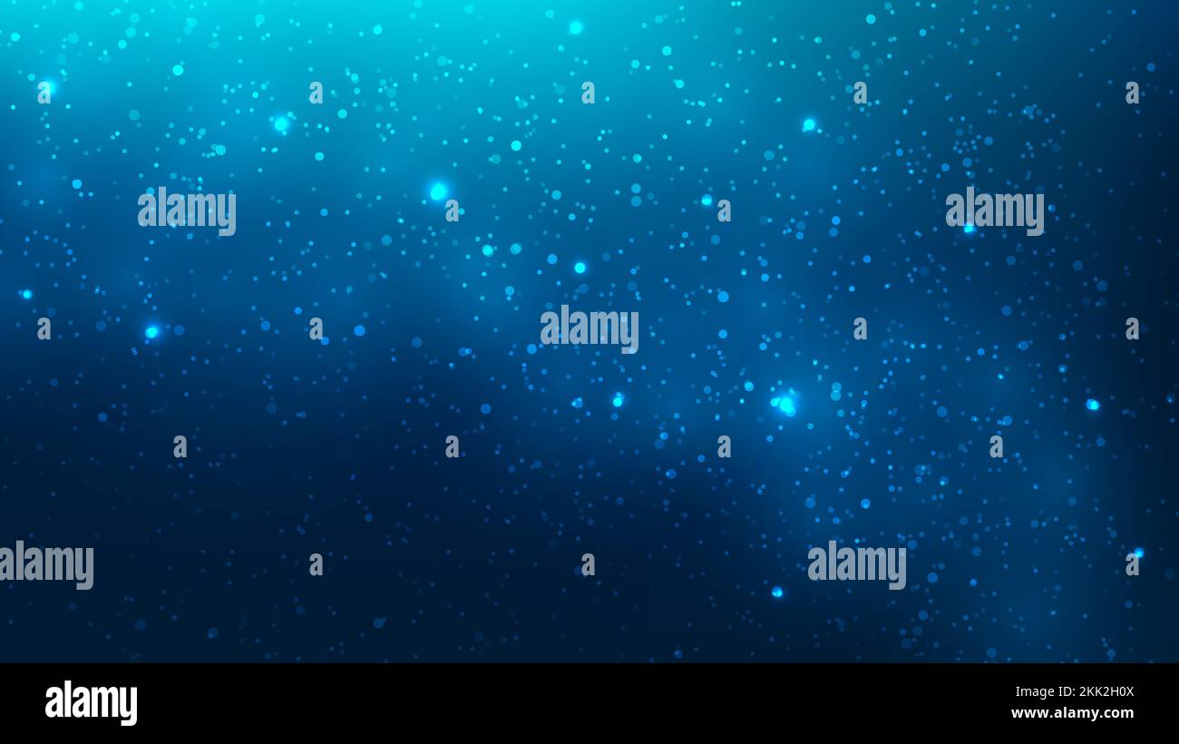 Abstrakter blauer Weltraum-Kosmos-Hintergrund mit Nebel und glänzendem Stern. Die magische Galaxie, die Sternennacht. Vektordarstellung Stock Vektor