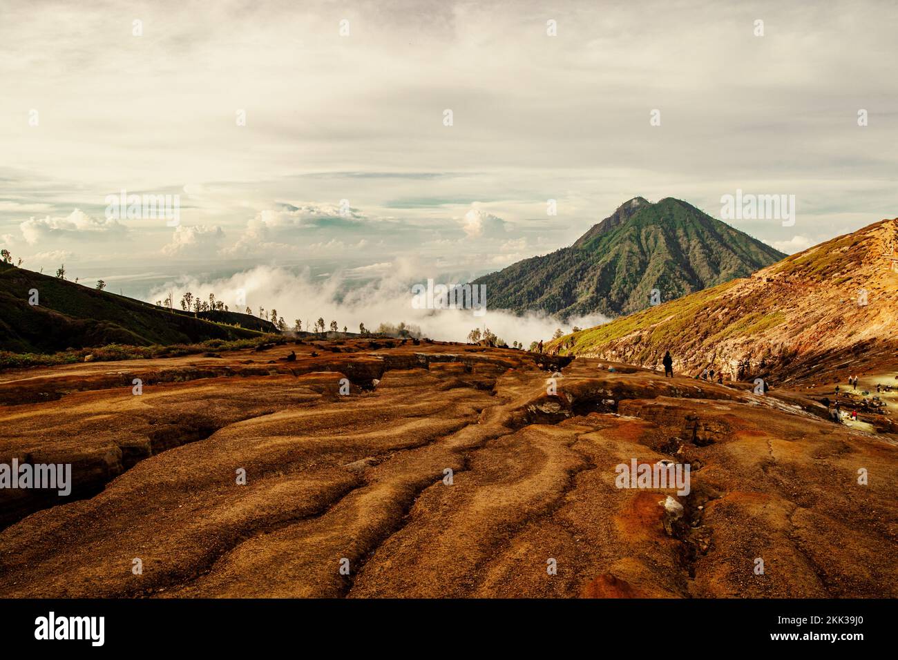 Blick von der Spitze des Ijen-Kraters, Ost-Java, Bali Stockfoto