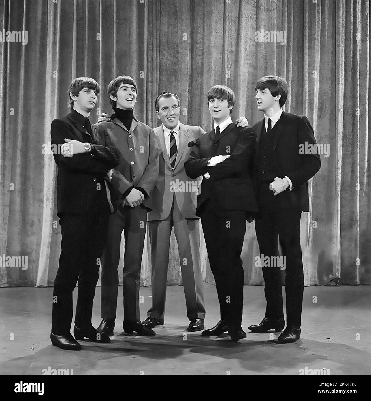 The Beatles with Ed Sullivan, New York (8. Februar 1964) Stockfoto
