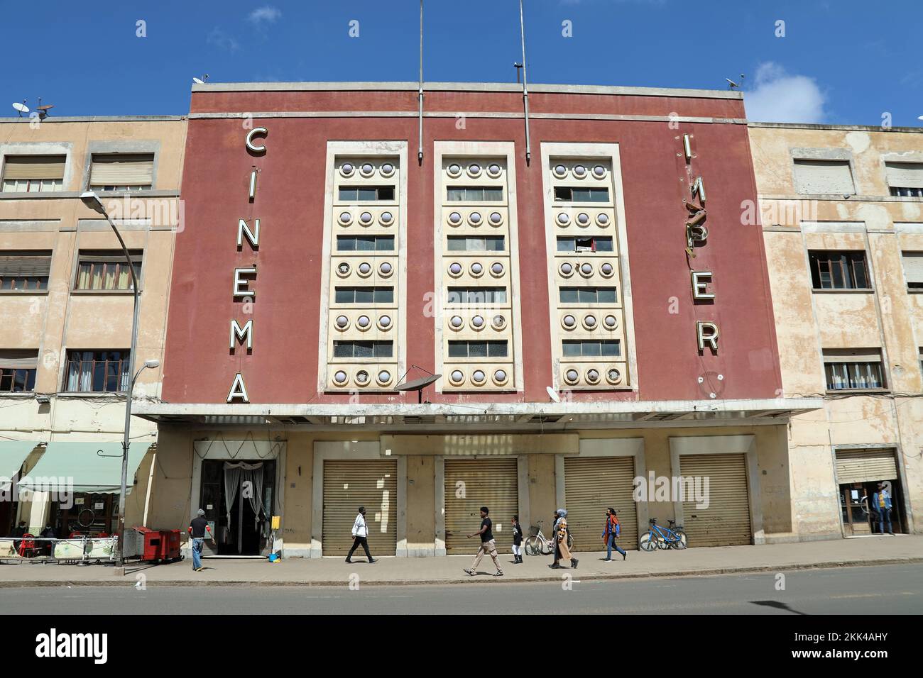 1937 erbautes Kino Impero in Asmara in Eritrea Stockfoto