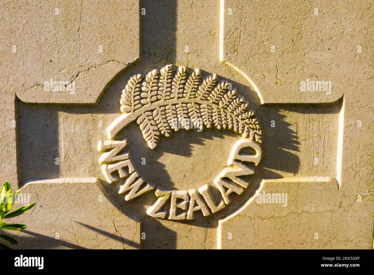 Details zum Grabstein des neuseeländischen Krieges. Commonwealth War Graves Commission 2 World War Polish Cemetery, Newark, Nottinghamshire, England Stockfoto