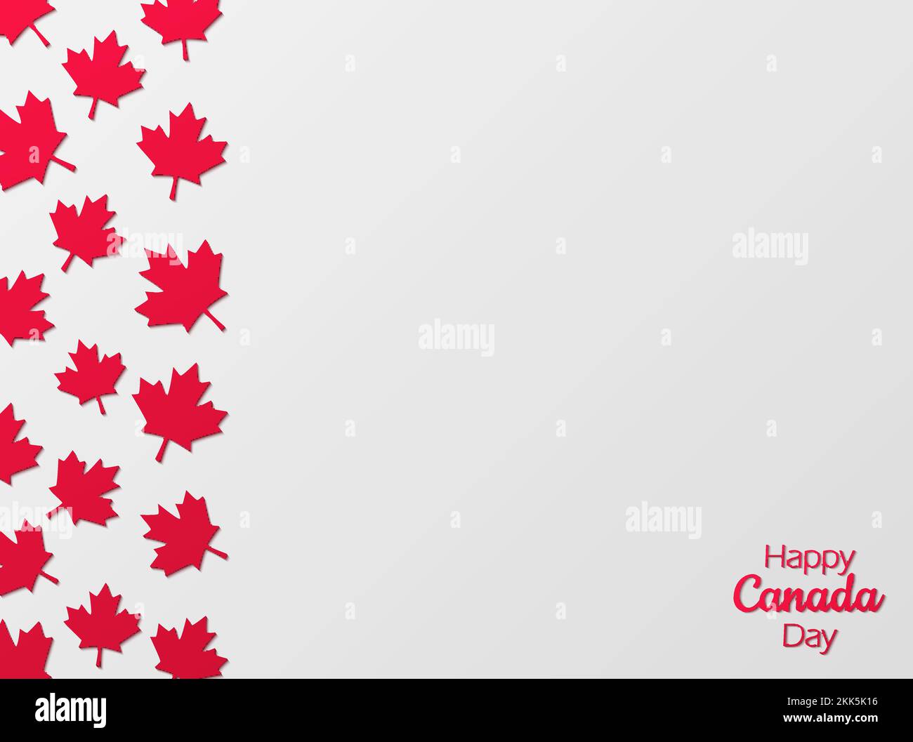 Hintergrund der Feierlichkeiten zum kanadischen Tag im Papierschnitt. „Happy Canada Day“-Text. Stock Vektor