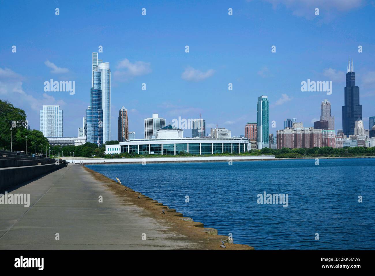Chicago Lakefront Erholungspfad in der Nähe des Museumscampus Stockfoto