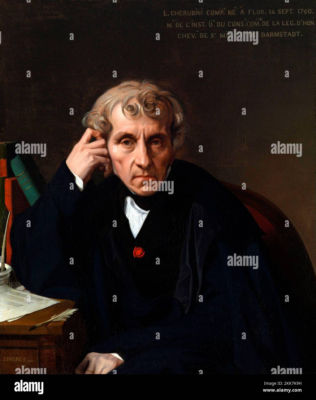 Ingres. Luigi Cherubini von Jean-Auguste-Dominique Ingres (1780-1867), Öl auf Leinwand, 1841 Stockfoto