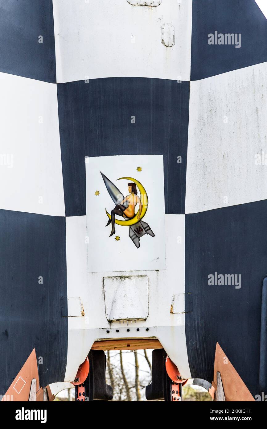 Peenemünde, Deutschland - 17. April 2014: Alte deutsche Raketenfabrik WW2 V2 in Peenemunde Stockfoto