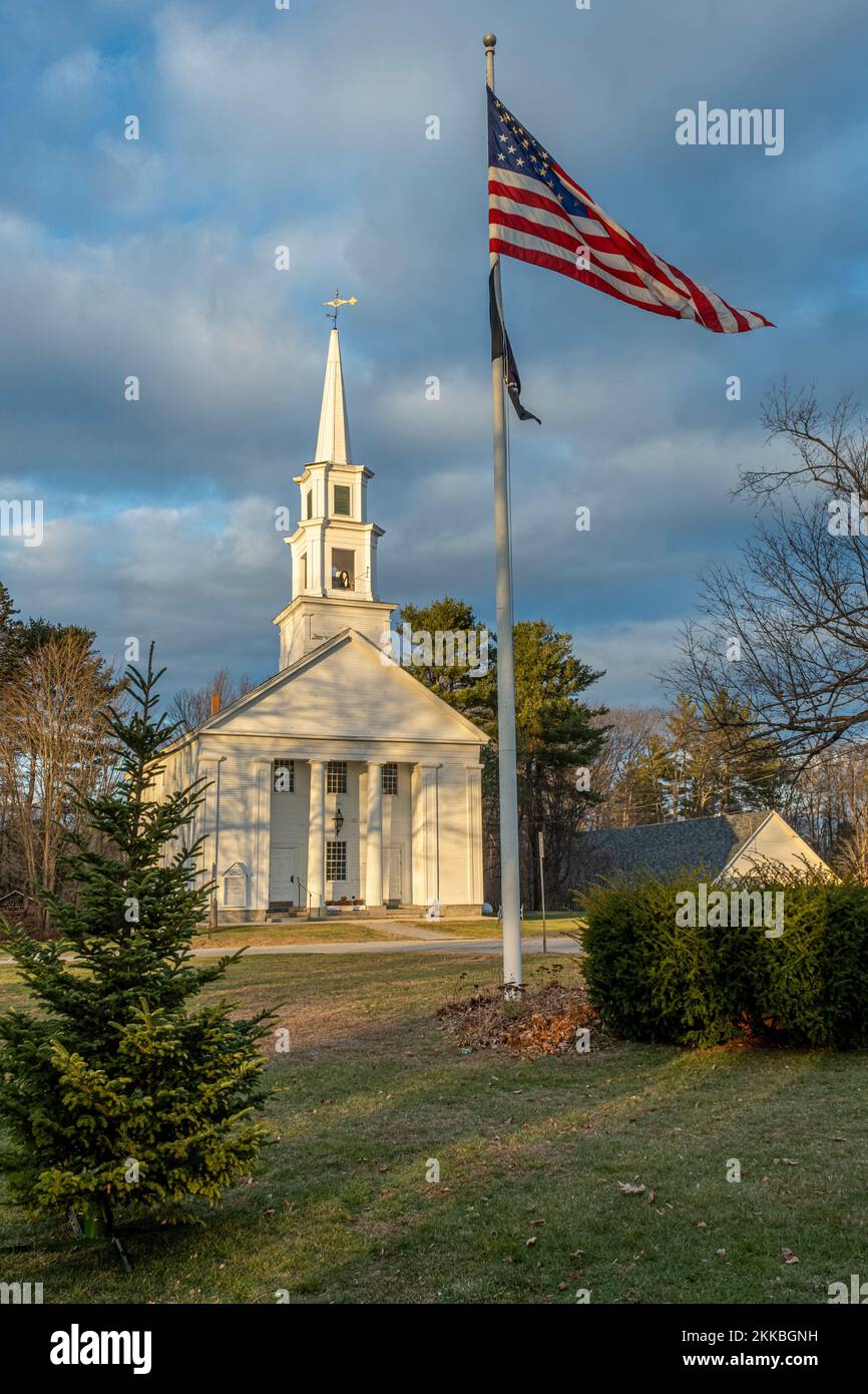 Die Phillipston Congregational Church am Town Common Stockfoto