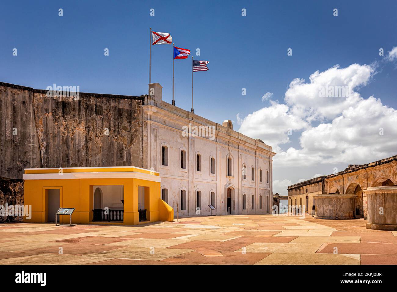 Das San Cristobal Castle in Old San Juan auf der tropischen karibischen Insel Puerto Rico, USA. Stockfoto