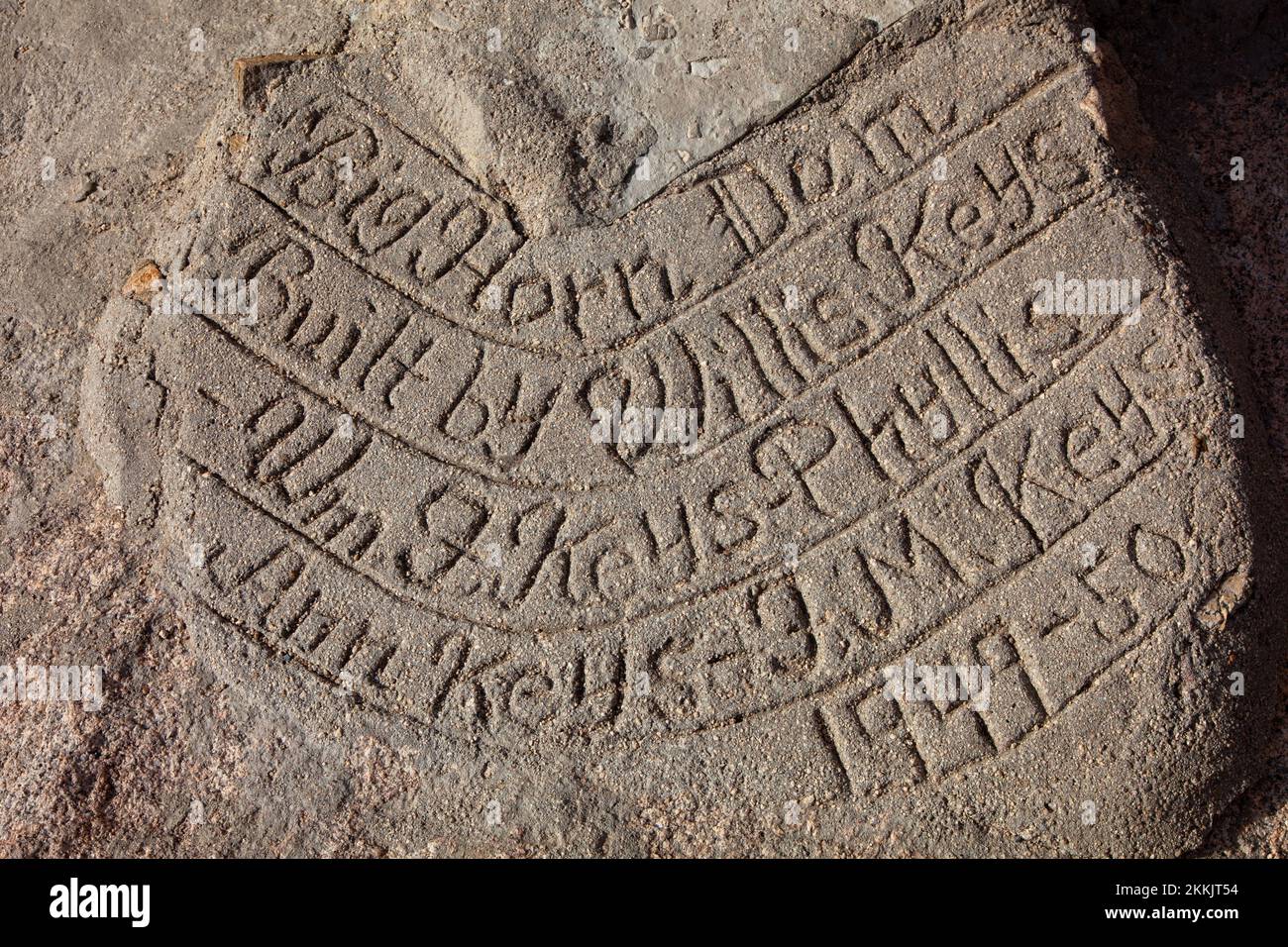 Schild „Big Horn Dam“ im Joshua Tree National Park, Kalifornien, USA Stockfoto