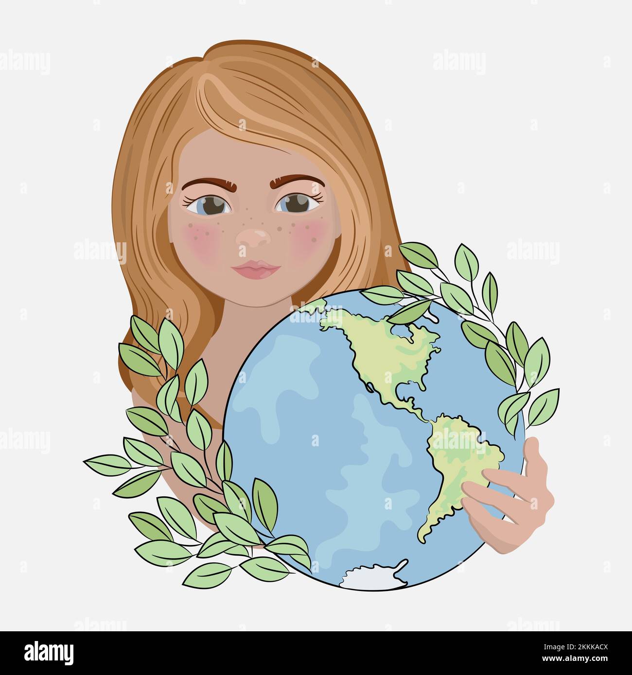 MUTTER ERDE AMERICA Day Cartoon Planet Holiday Party Banner Clip Art Vector Illustration Set zum Drucken Stock Vektor