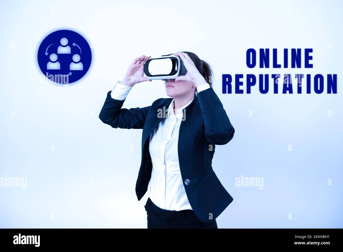 Handgeschriebenes Schild Online Reputation, Internet Concept Reliability Ranking Review Bewertung Zufriedenheitsqualität bewerten Stockfoto