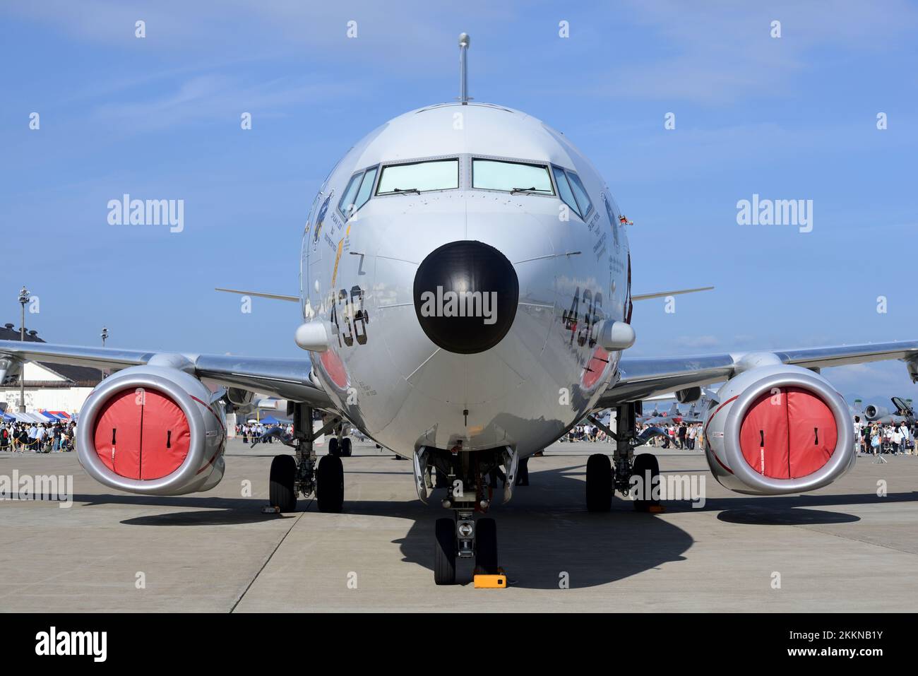 Präfektur Aomori, Japan - 07. September 2014: US Navy Boeing P-8A Poseidon Multimission Maritime Aircraft von VP-5 Mad Foxes. Stockfoto