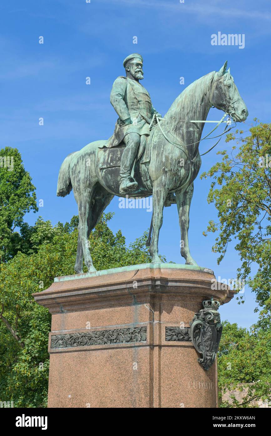 Reitdenkmal Großherzog Ludwig IV., Friedensplatz, Darmstadt, Hessen, Deutschland, Europa Stockfoto
