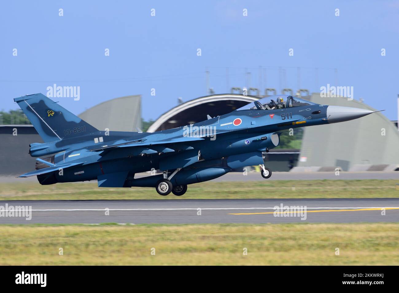 Präfektur Aomori, Japan - 07. September 2014: Japan Air Self-Defense Force Mitsubishi F-2A Multirole Fighter. Stockfoto