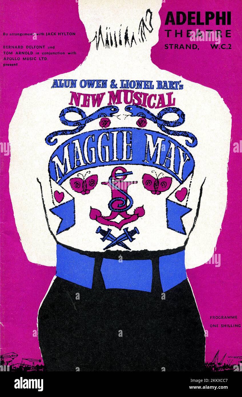 Maggie May. Lionel Bart 1964 Musikstück. Theaterprogramm im West End. Stockfoto