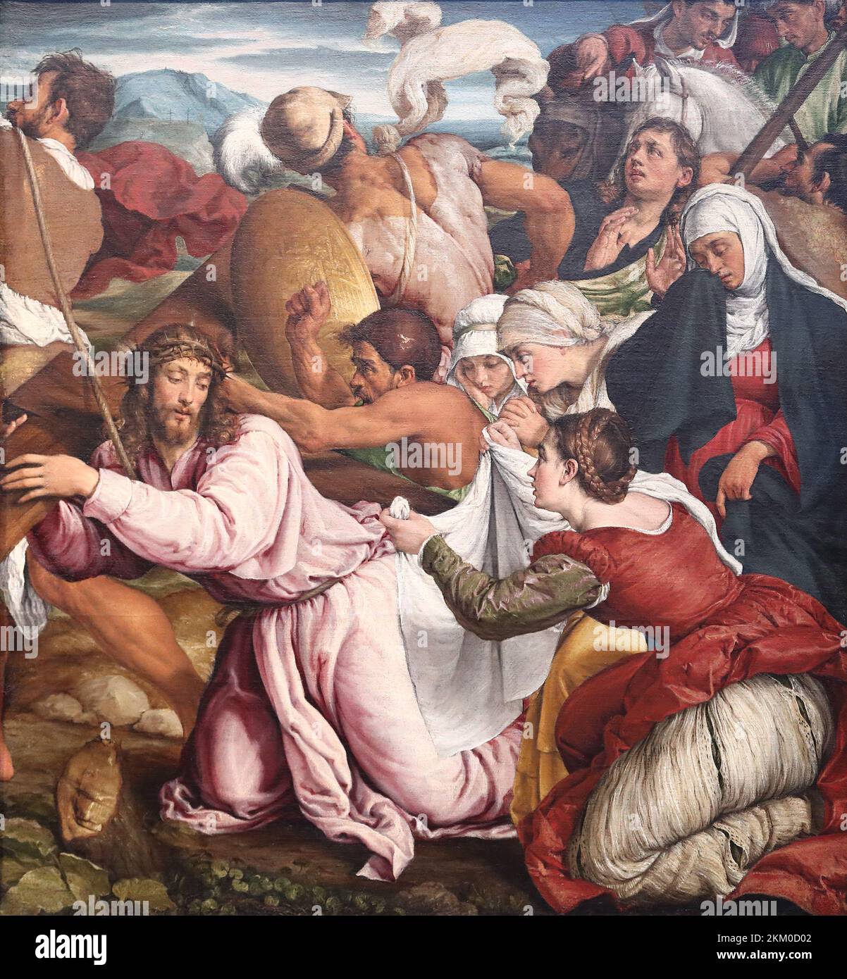 Der Weg zum Kalvarienberg des italienischen Renaissance-Malers Jacopo Bassano in der National Gallery, London, Großbritannien Stockfoto
