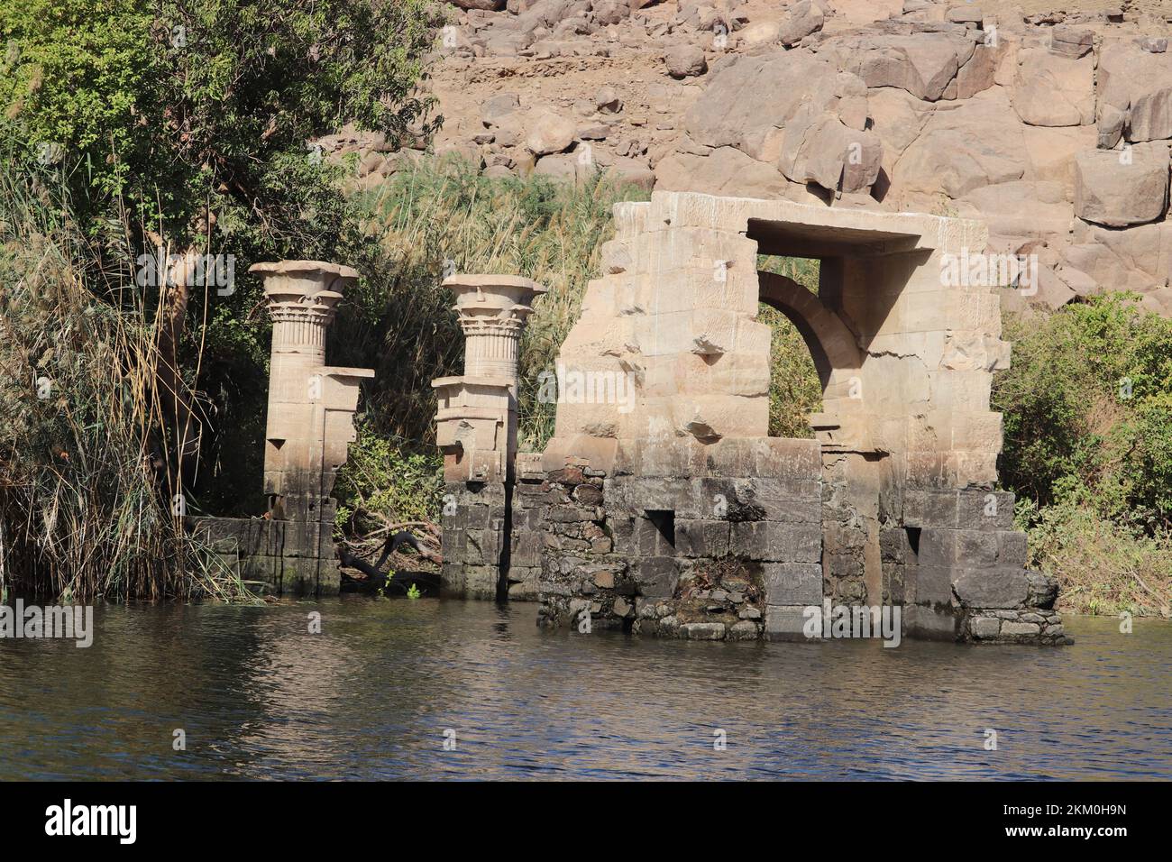 Philae-Tempel (Isis-Tempel) auf der Insel Agilika in Assuan, Ägypten Stockfoto