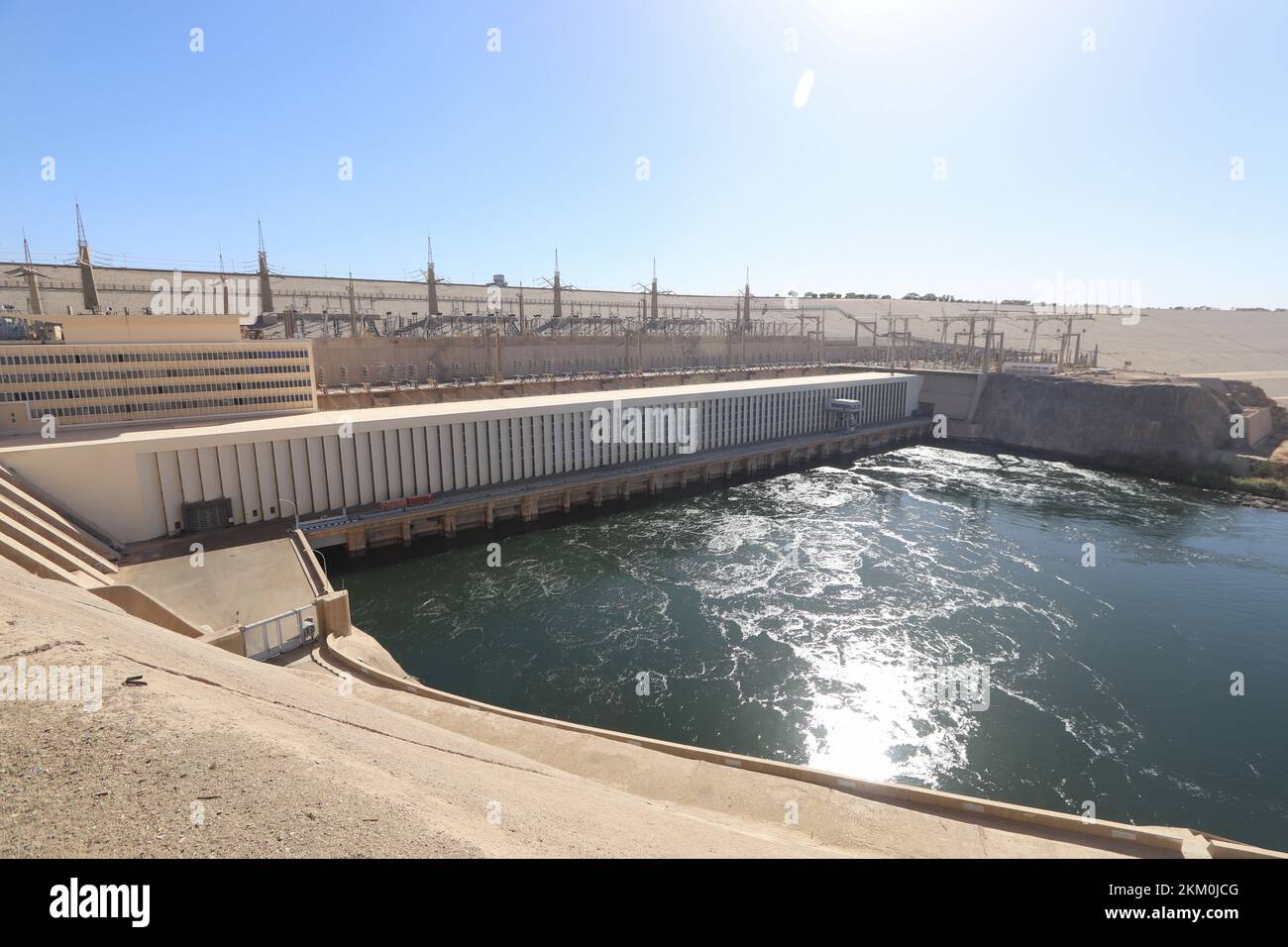 Der Assuan-Staudamm in Ägypten Stockfoto