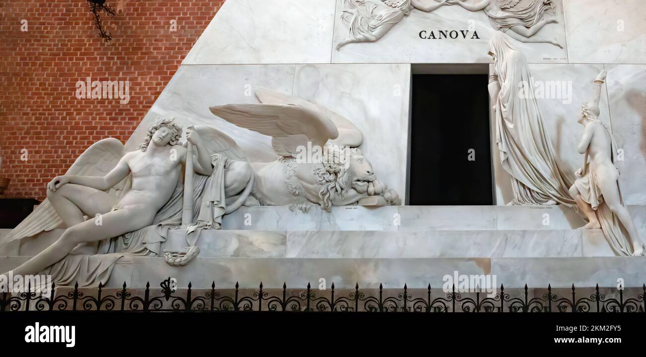 Detail des Mausoleums von Antonio Canova in Venedig Stockfoto