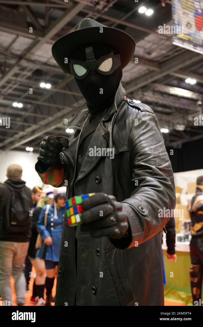 Spider-man-Cosplay auf der MCM Comic Con in London Stockfoto