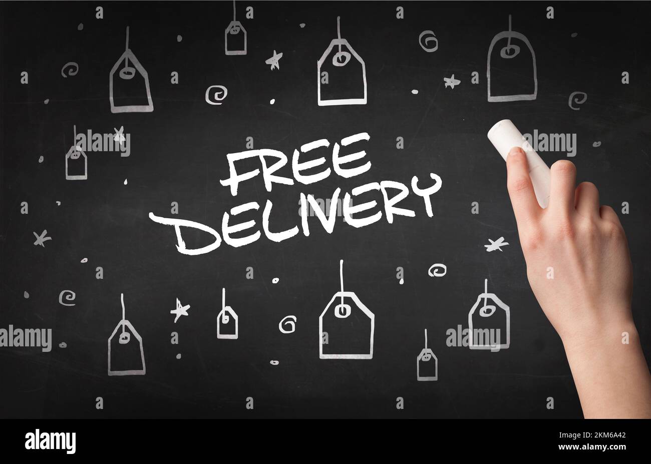 Handzeichnung Online-Shopping-Konzept Stockfoto