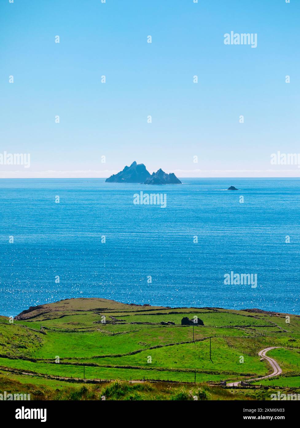 Die Skellig Islands ein Star Wars-Drehort im Atlantik vor der Küste der Grafschaft Kerry, Irland Stockfoto