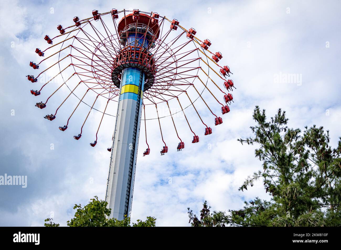 Eine Nahaufnahme von Windseeker-Vergnügungsritt bei Kings Dominion in Doswell, Virginia Stockfoto