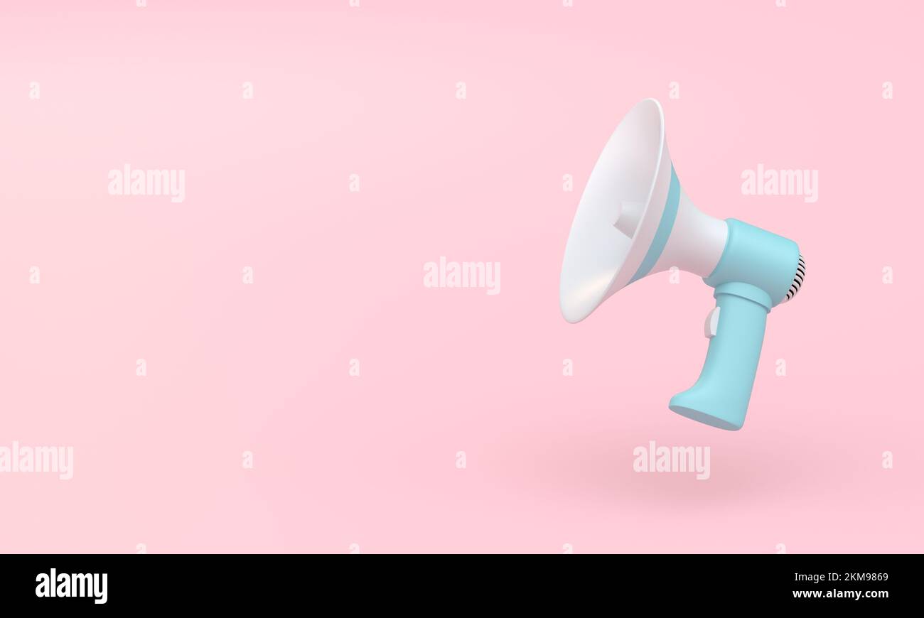 Isoliertes 3D Megafon. 3D-Rendern Stockfoto