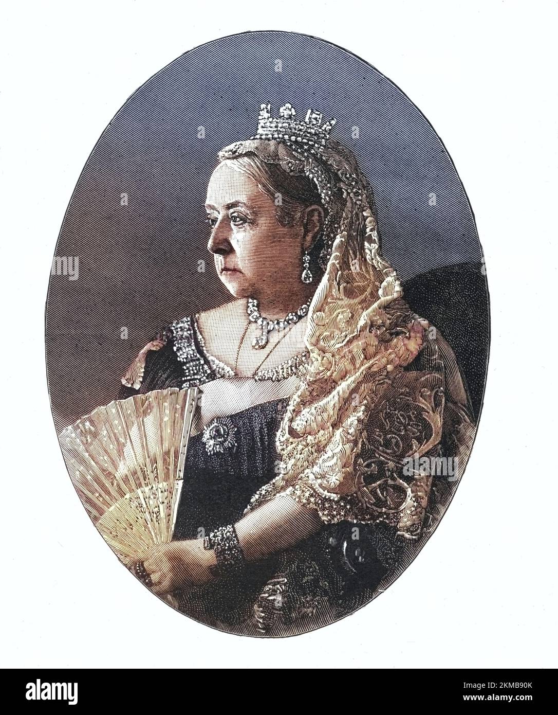 Queen Victoria Witwe Porträt Ende des 19. Jahrhunderts Stockfoto