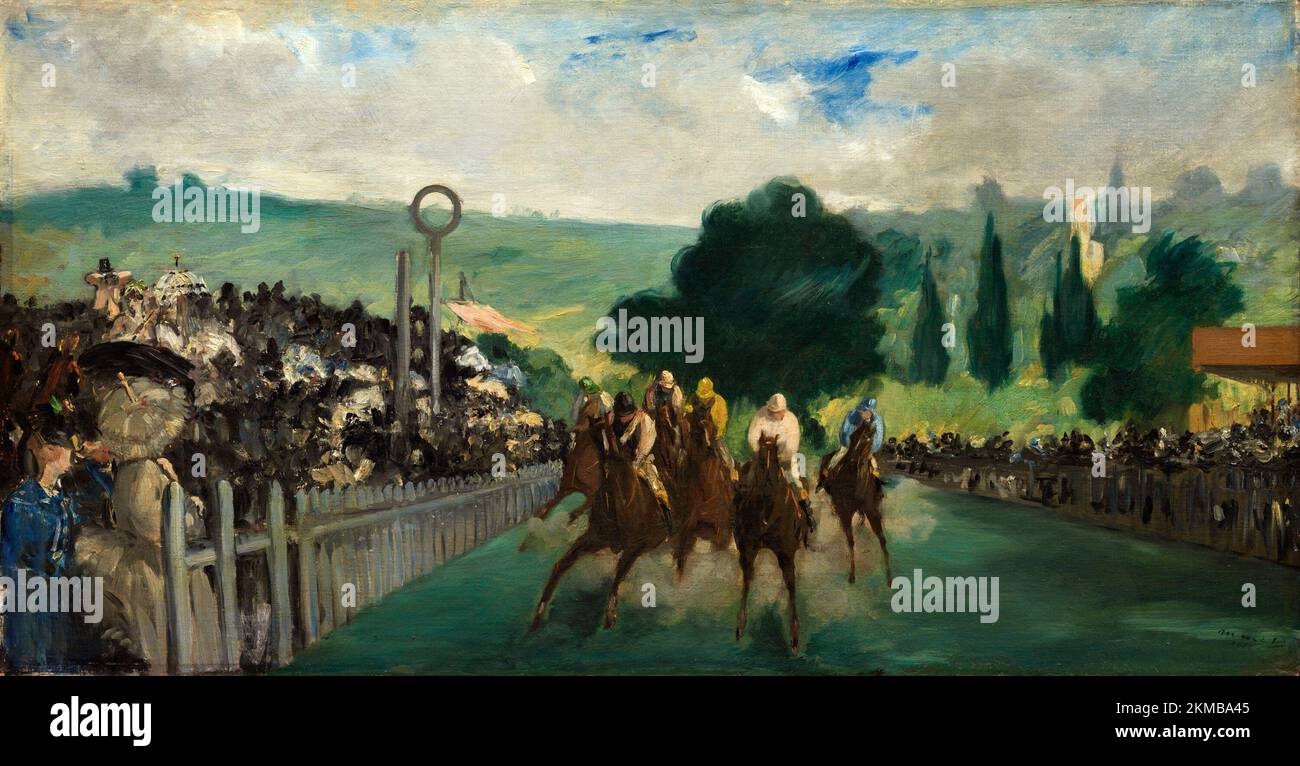 Die Rennen in Longchamp. Edouard Manet. 1866. Stockfoto