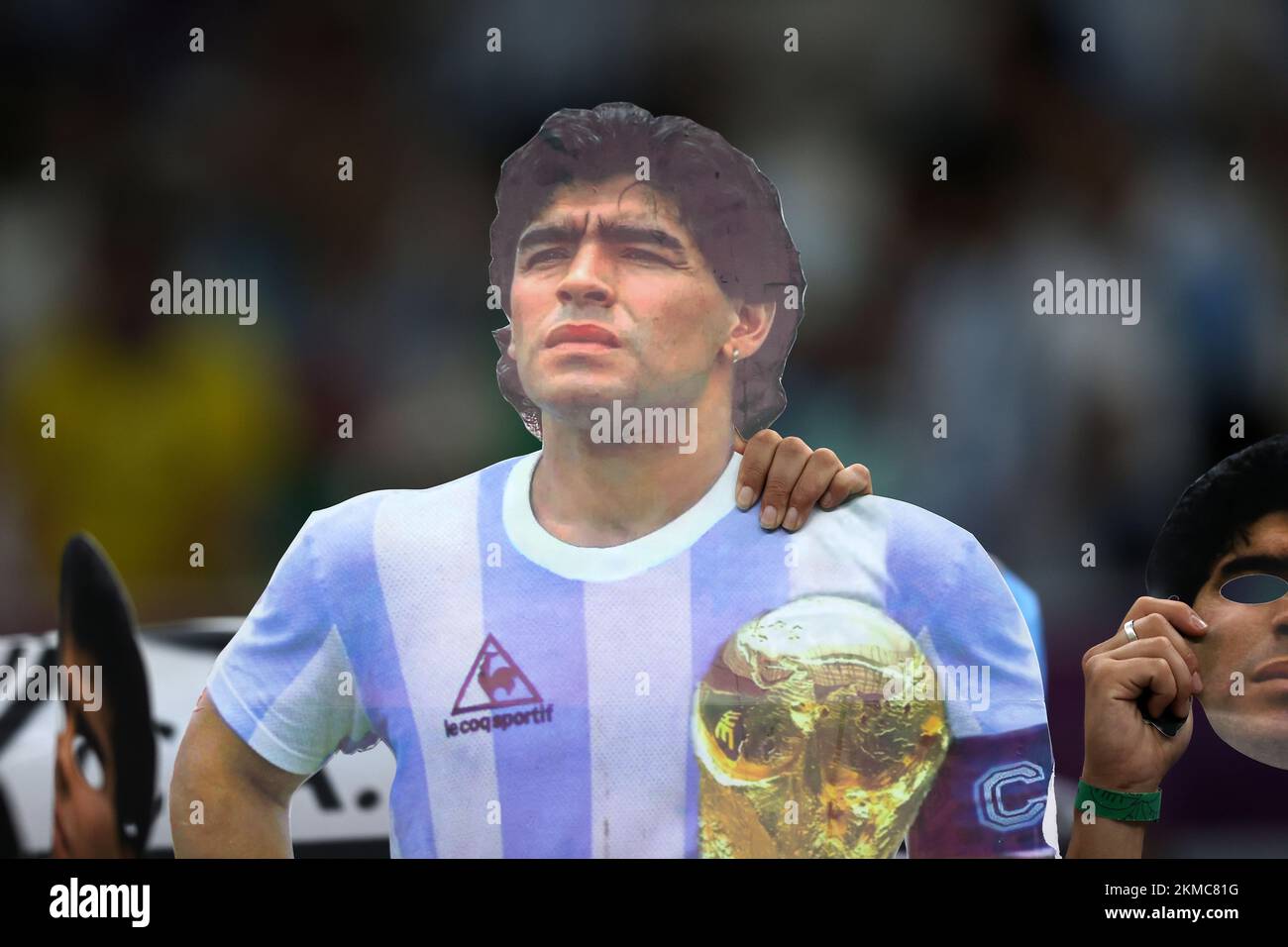 Lusail Ikonisches Stadion, Lusail, Katar. 26.. November 2022. FIFA Fußball-Weltmeisterschaft, Argentinien gegen Mexiko; Ausschnitt aus Diego Maradona in Lusail im legendären Stadion Credit: Action Plus Sports/Alamy Live News Stockfoto