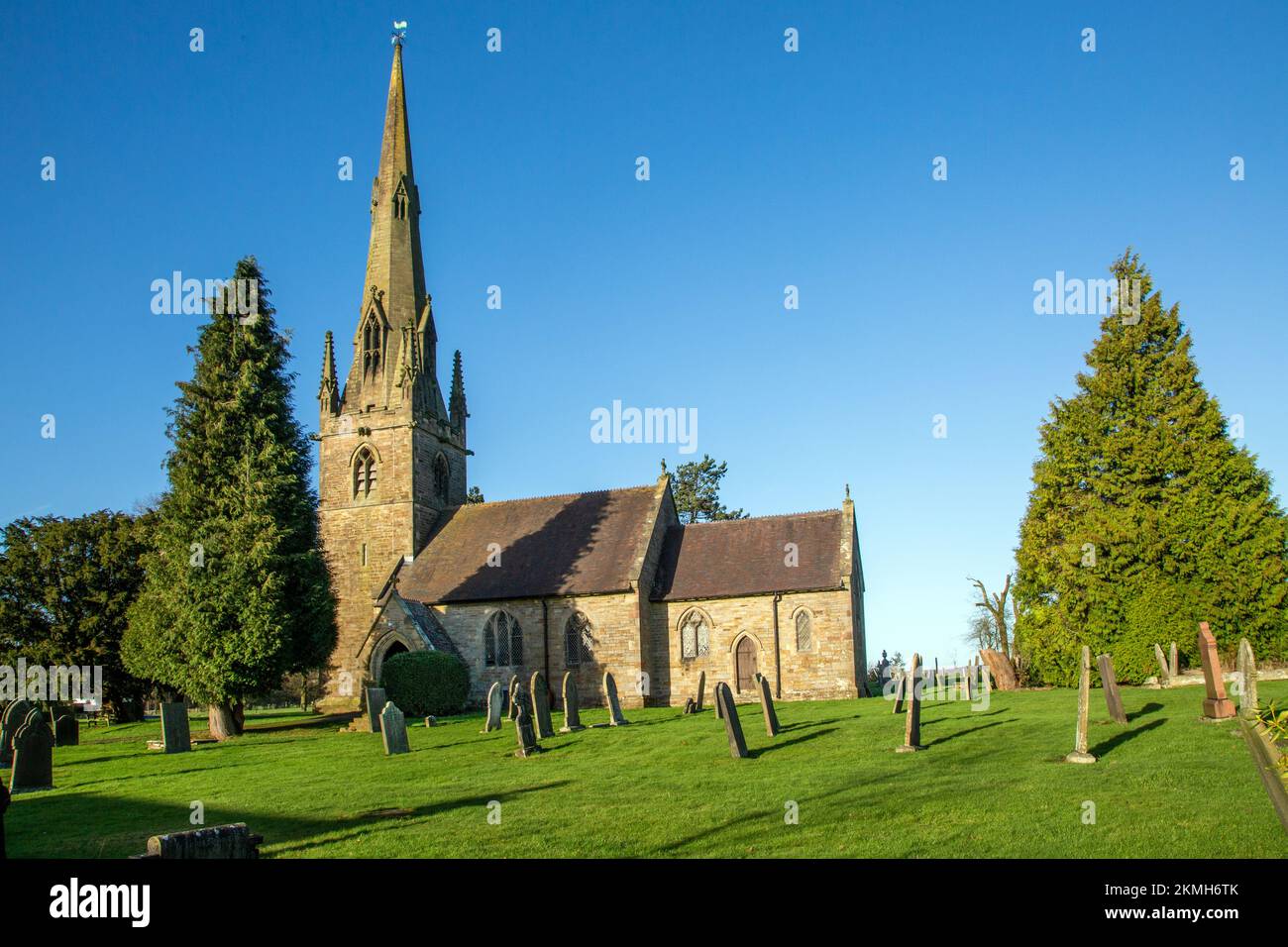 St. Bartholomew's Church in den North Staffordshire Moorlands, Peak District, Dorf Butterton Stockfoto