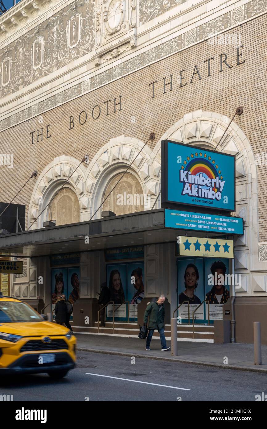 „Kimberly Akimbo“ Marquee im Booth Theatre am Times Square, New York City, USA 2022 Stockfoto