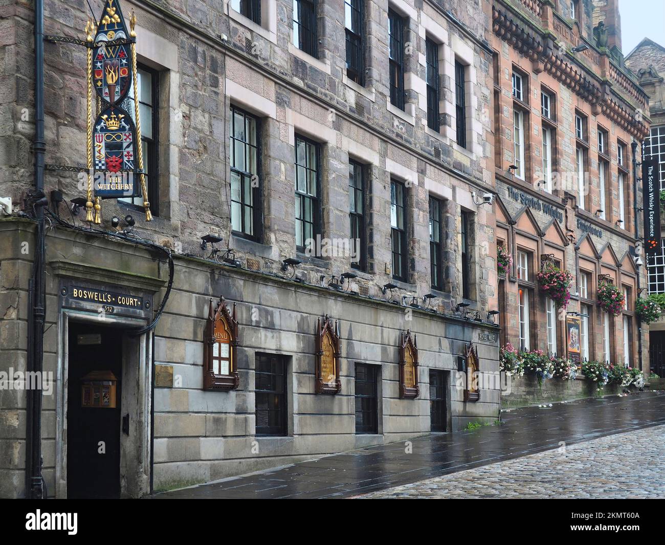 Edinburgh, Schottland - September 2016: Restaurant in einem Gebäude aus dem 16. Jahrhundert, Boswell's Court auf Castle Hill, in der Nähe des Ortes, an dem Hexen waren Stockfoto