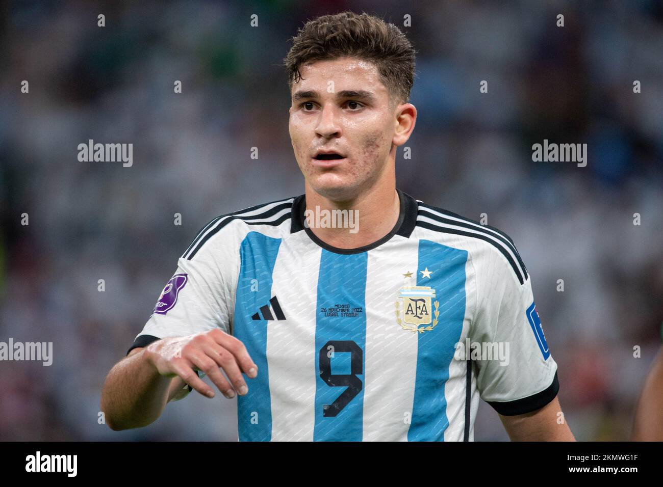 Lusail, Katar. 27.. November 2022. Julian Alvarez aus Argentinien beim