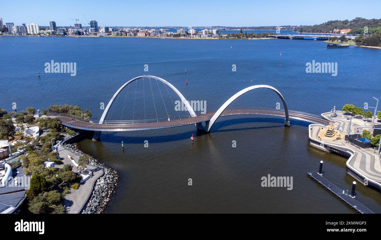 Elizabeth Quay Bridge, Perth, WA, Australien Stockfoto