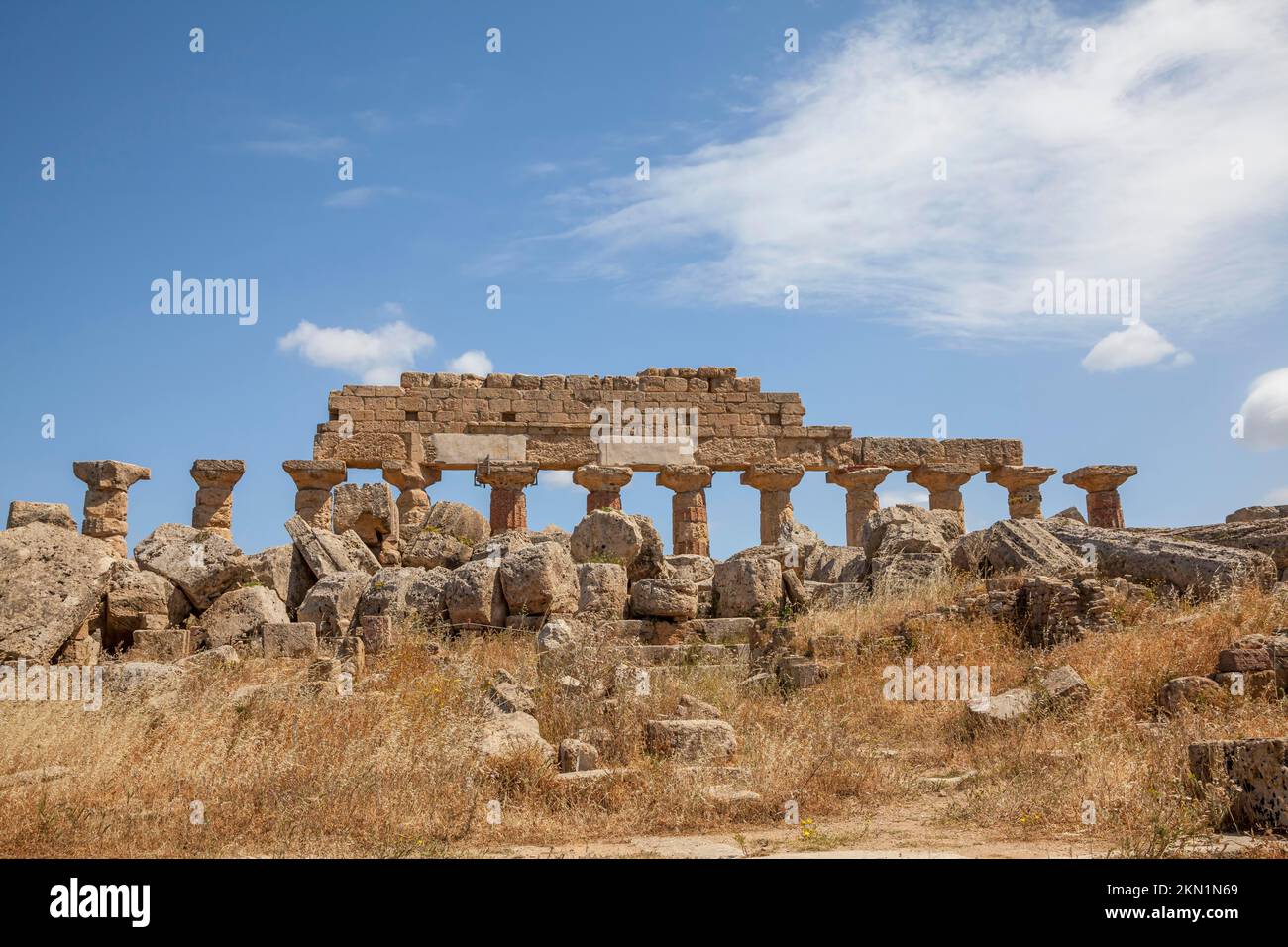 Archäologische Stätte, Tempel C, Selinunte, Provinz Trapani, Sizilien, Italien, Europa Stockfoto