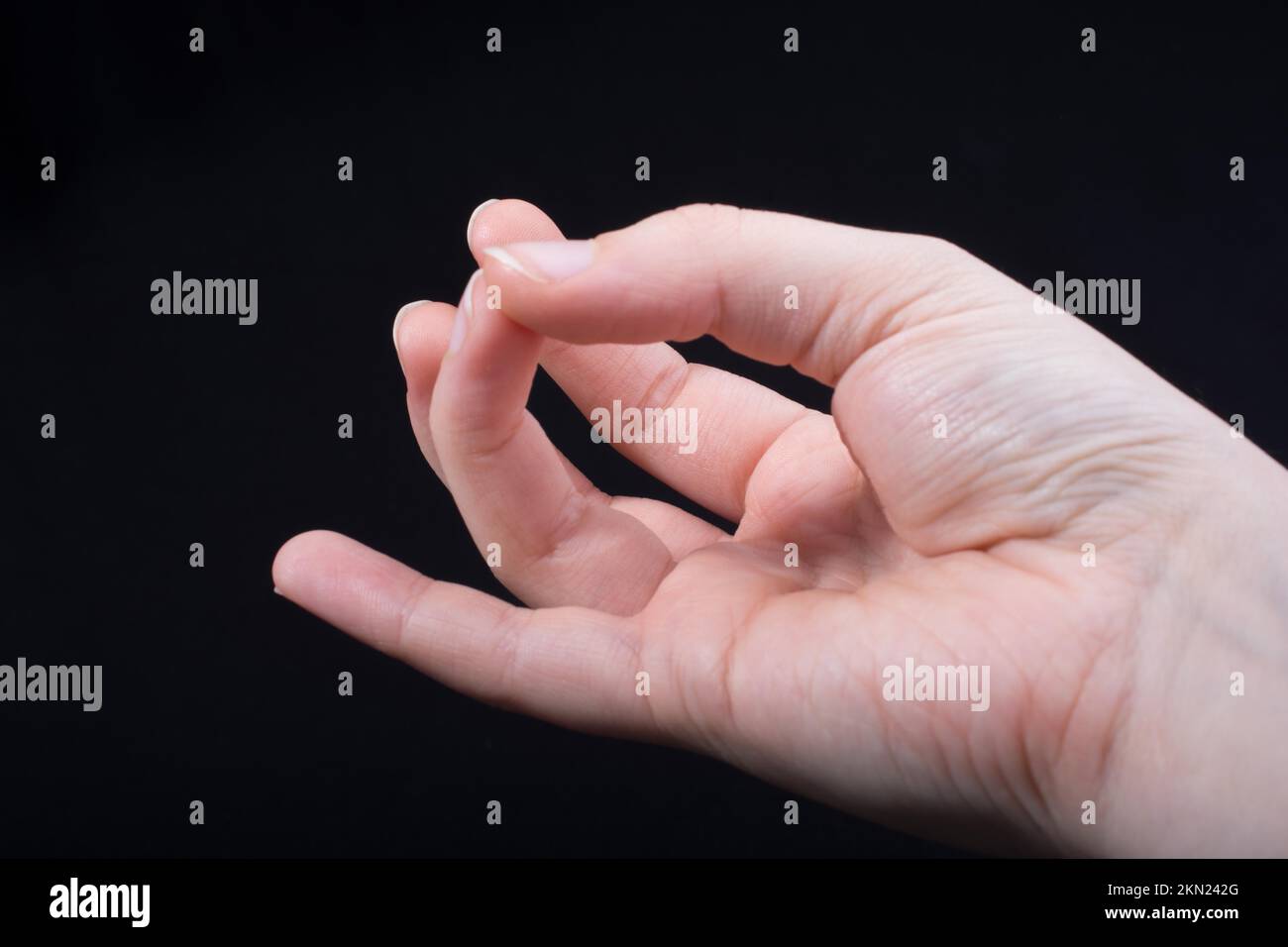 Mit dem kleinen Finger isoliert in Einklang zu bringen oder Versprechen oder Freundschaft Stockfoto