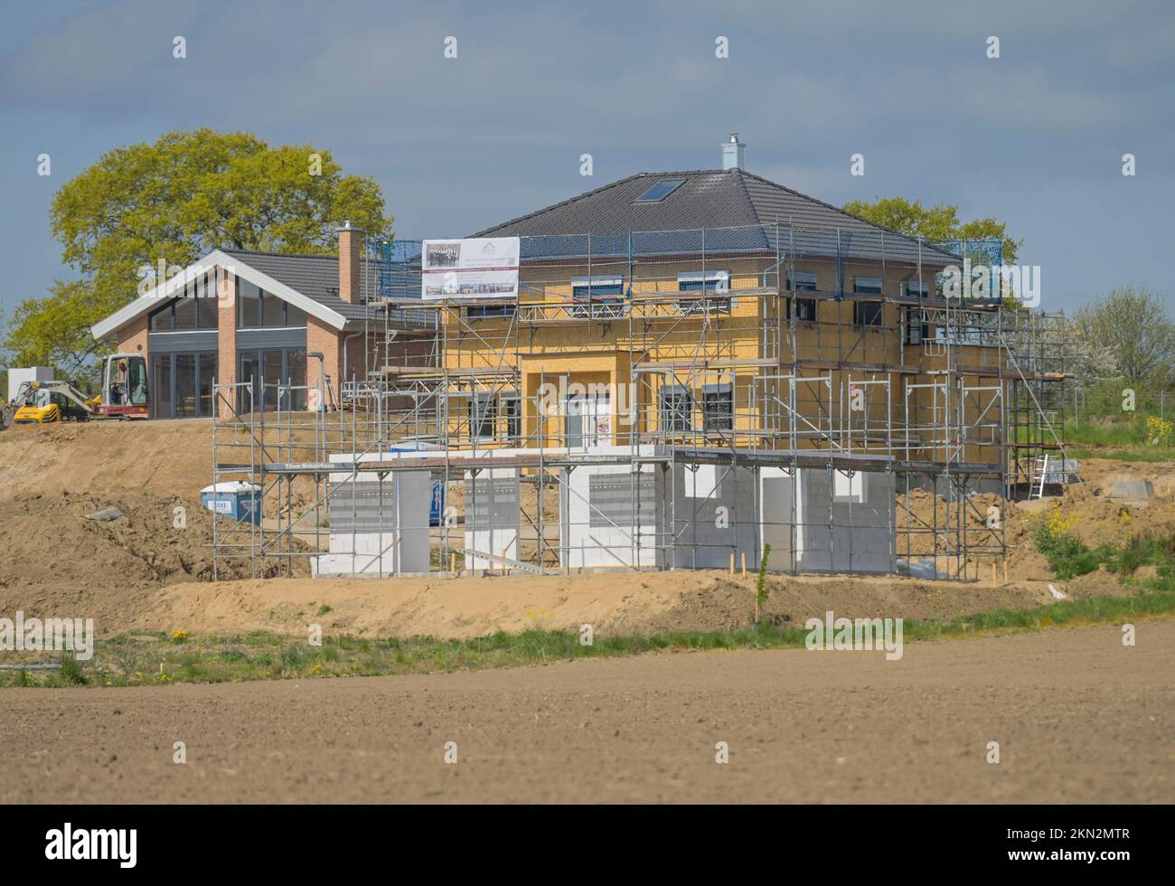 Wohnungsbau, Neubau zwischen Lüneburg und Ratzeburg, Schleswig-Holstein, Deutschland, Europa Stockfoto