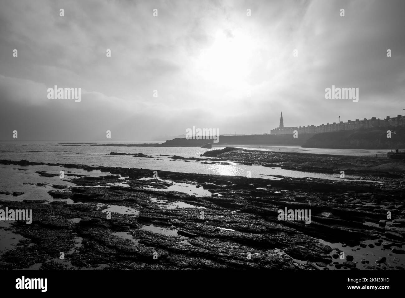 Die Küste bei Cullercoats, Tyne und Wear Stockfoto