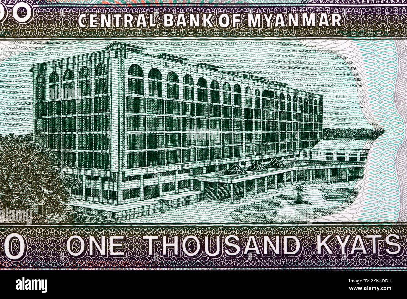 Finanzministerium und Einnahmen aus Myanmar Money – Kyat Stockfoto
