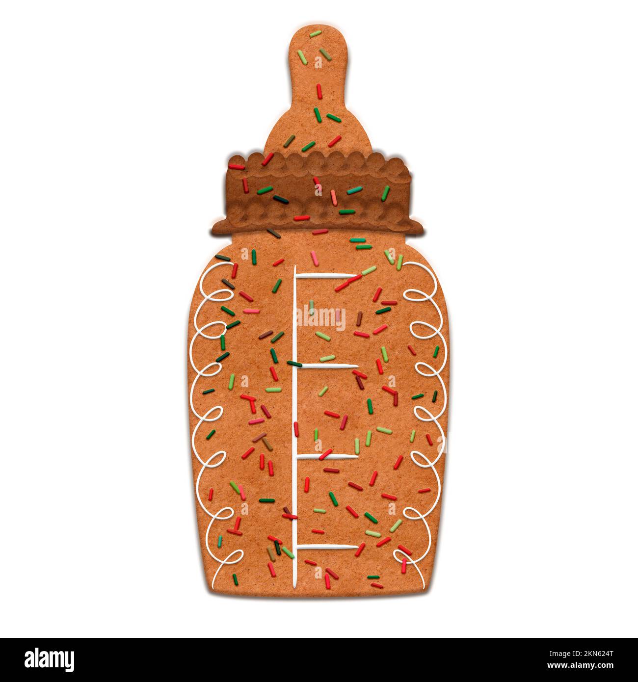 Süßer Weihnachts-Lebkuchen für verschiedene Weihnachtsdesigns. Stockfoto