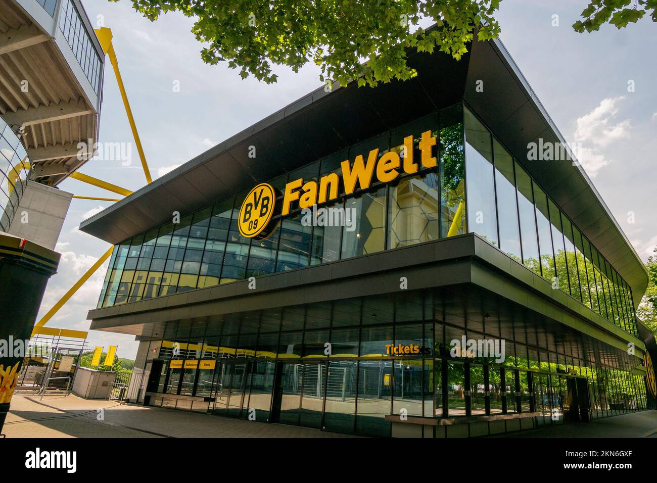 Borussia Dortmund Fanshop Fanwelt Stockfoto