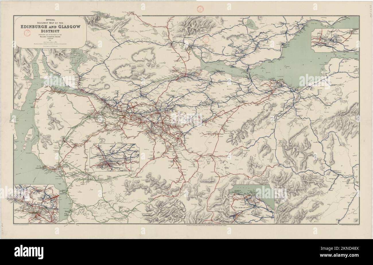 Historischer Stadtplan von Edinburgh und Umgebung vom 17. Bis 19. Jahrhundert. Die Karten sind wunderschön von Hand illustriert und eingraviert und zeigen sie zu dieser Zeit. Stockfoto