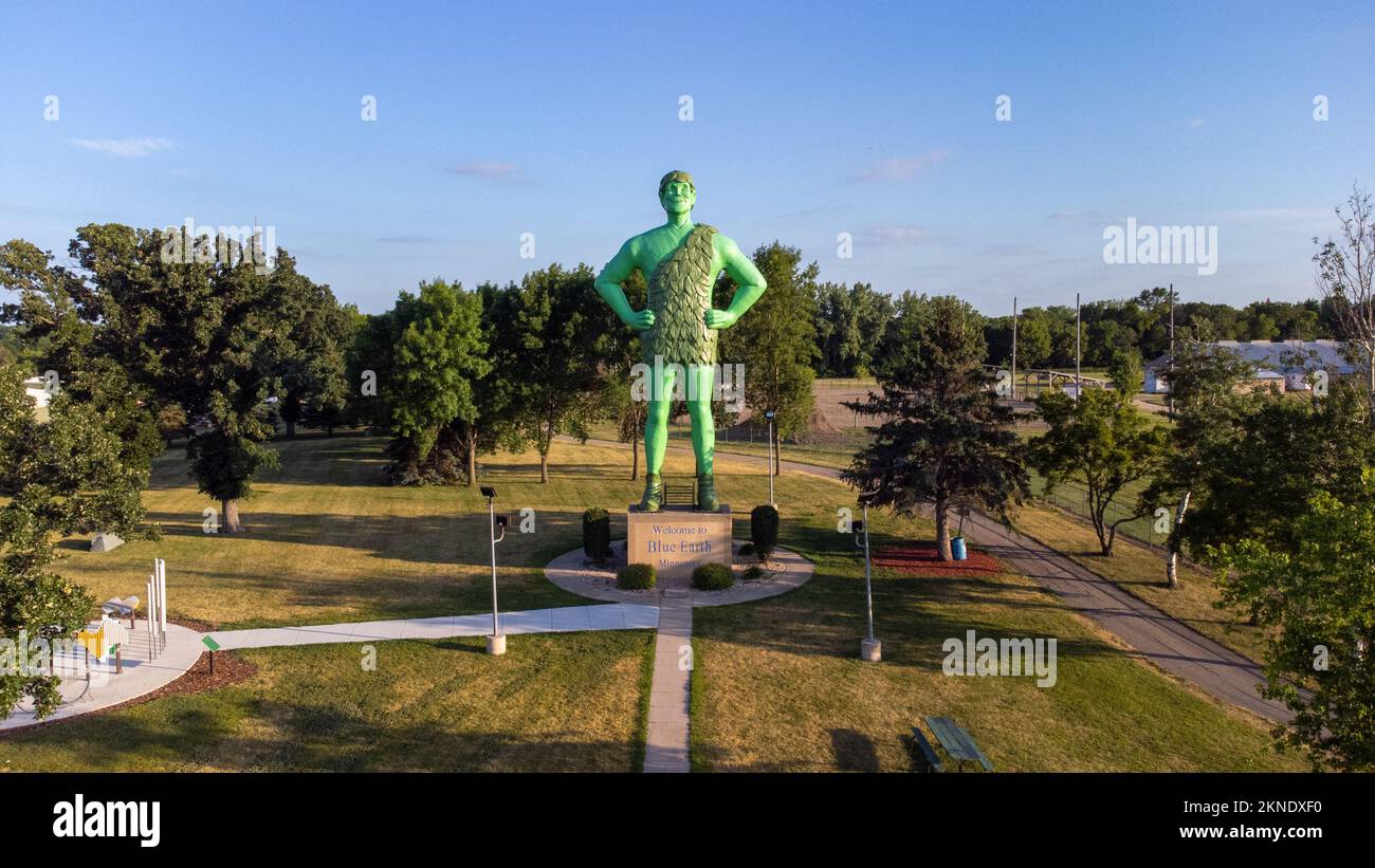 Statue des Grünen Riesen in Blue Earth, Minnesota, USA Stockfoto